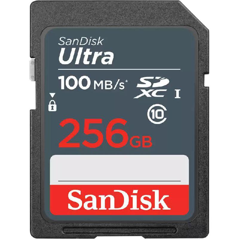 SanDisk Ultra SDXC Card, 256 GB, Class 10: Max 100 Mbps Speed Performance