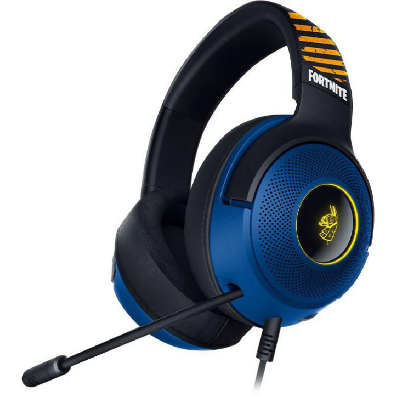 Razer Kraken V3 X Fortnite Edition Gaming Headset, Passive Noise Isolation, Wired, USB, Detachable Microphone, Black/Blue