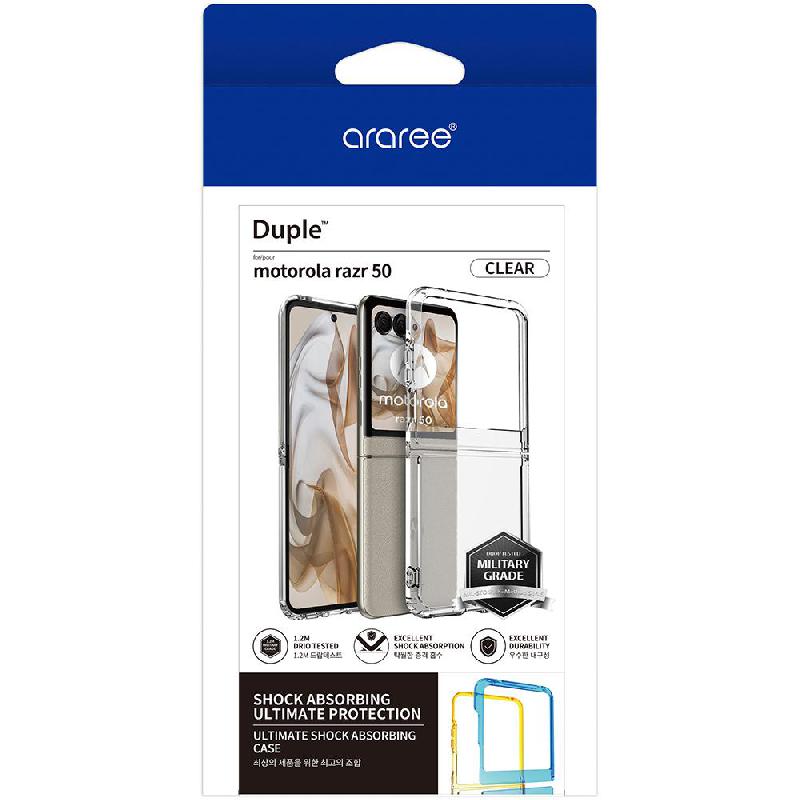 Araree Duple Back Cover Mobile Case, for Motorola razr 50, Clear — 2
