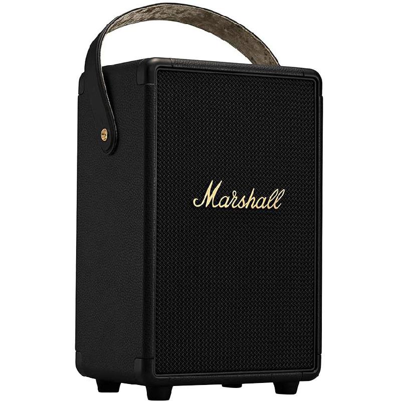 Marshall Tufton Portable Speaker, Bluetooth/Wired (Optional), Black/Brass