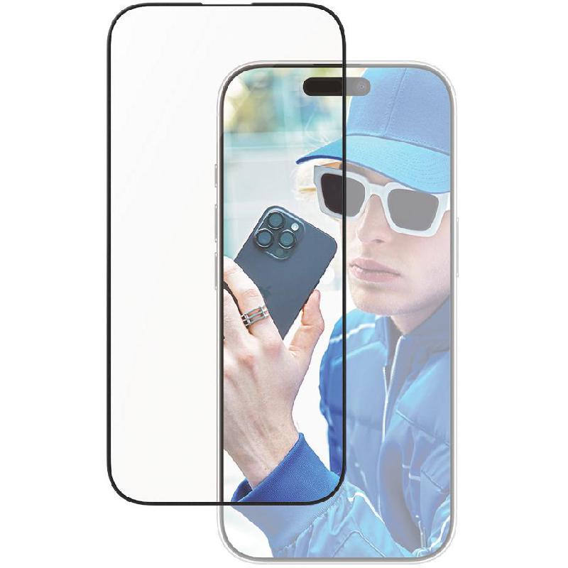 PanzerGlass Ultra-Wide Fit Aluminum Frame Smartphone Screen Protector, Tempered Glass, Exclusive Aluminum Frame, Clear, for iPhone 16 Pro