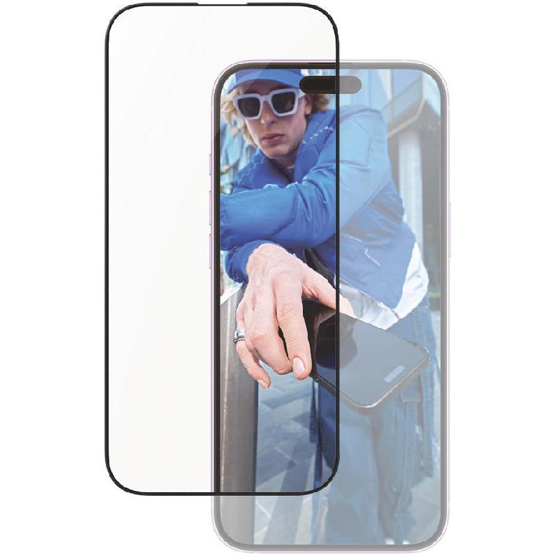 PanzerGlass Ultra-Wide Fit Aluminum Frame Smartphone Screen Protector, Tempered Glass, Exclusive Aluminum Frame, Clear, for iPhone 16 Plus