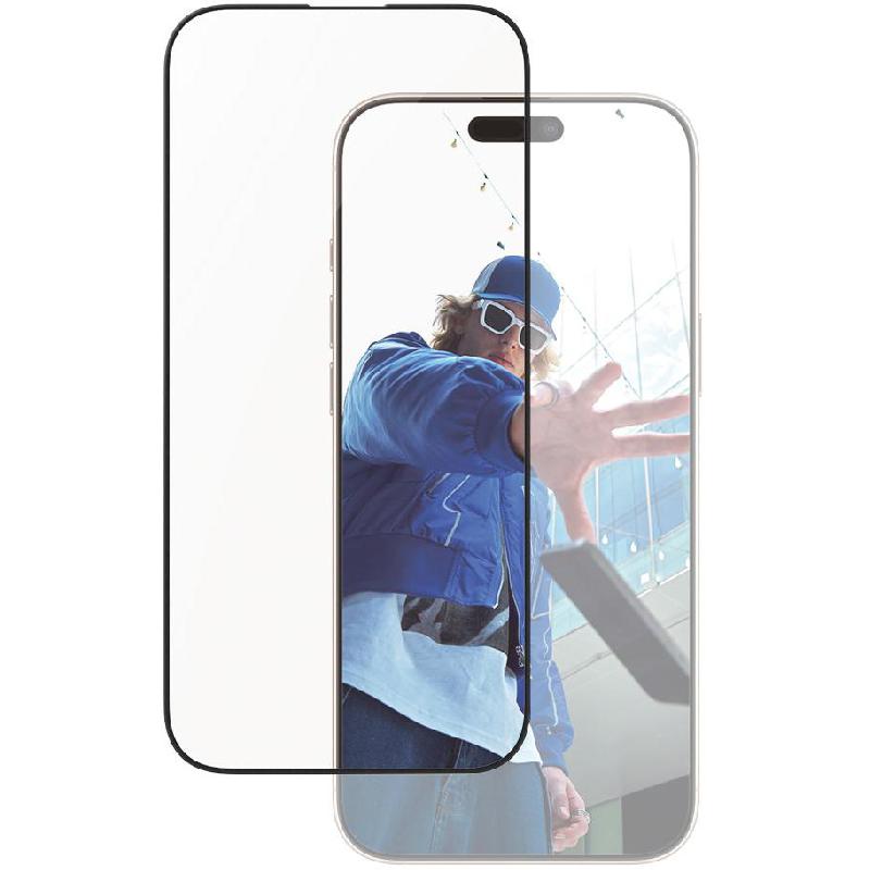 PanzerGlass Ultra-Wide Fit Aluminum Frame Smartphone Screen Protector, Tempered Glass, Exclusive Aluminum Frame, Clear, for iPhone 16 Pro Max