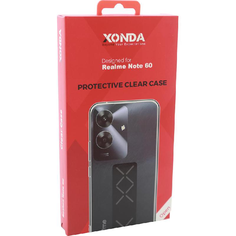 Xonda Back Cover Mobile Case with Strap, for Realme Note 60, Clear