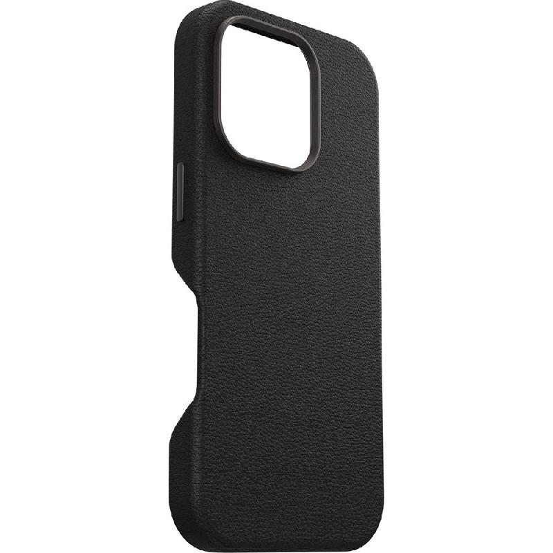 OtterBox Symmetry Cactus Leather Back Cover Mobile Case with MagSafe, for iPhone 16 Pro, Noir Ash