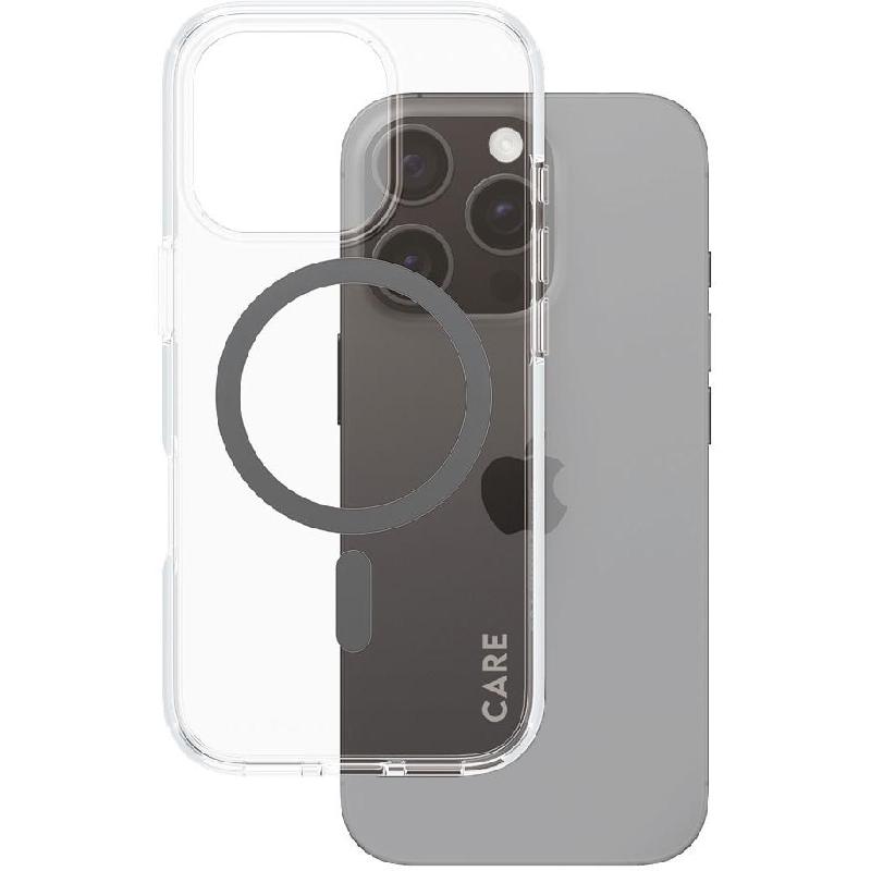 PanzerGlass Flagship Colors Back Cover Mobile Case with MagSafe, for iPhone 16 Pro, Black