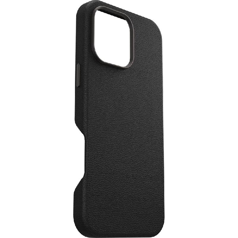 OtterBox Symmetry Cactus Leather Back Cover Mobile Case with MagSafe, for iPhone 16 Pro Max, Noir Ash