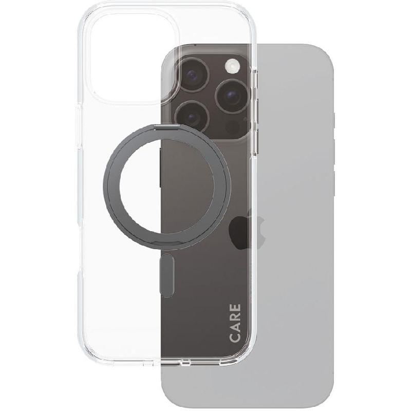 PanzerGlass Feature Kickstand Back Cover Mobile Case with MagSafe, for iPhone 16 Pro Max, Black