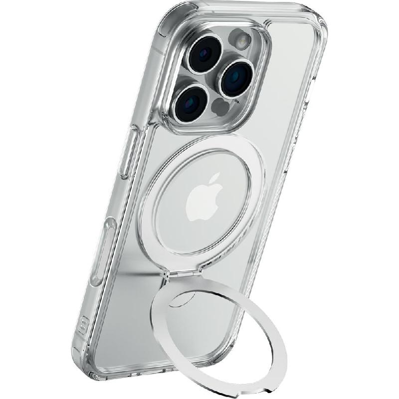 Raptic Air Stand Magsafe Back Cover Mobile Case with MagSafe, for iPhone 16 Pro, Clear