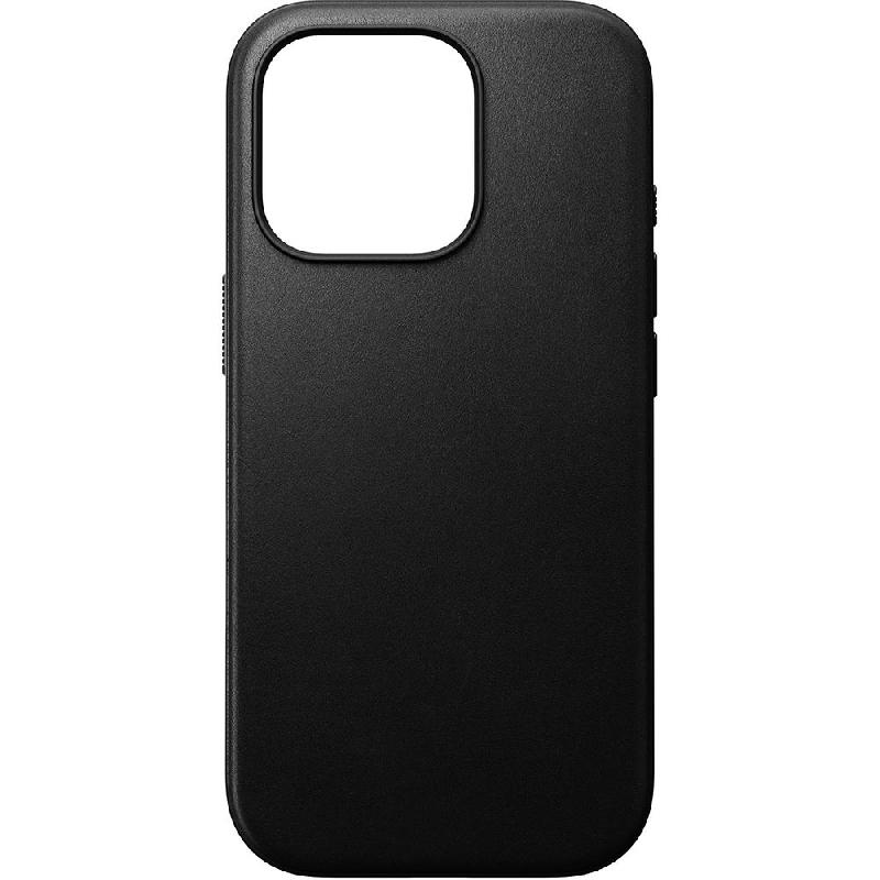 Modern Leather Back Cover Mobile Case with MagSafe, for iPhone 16 Pro, Black