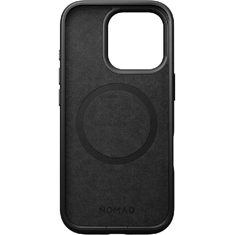 Nomad Modern Leather Back Cover Mobile Case with MagSafe, for iPhone 16 Pro, Black — 2
