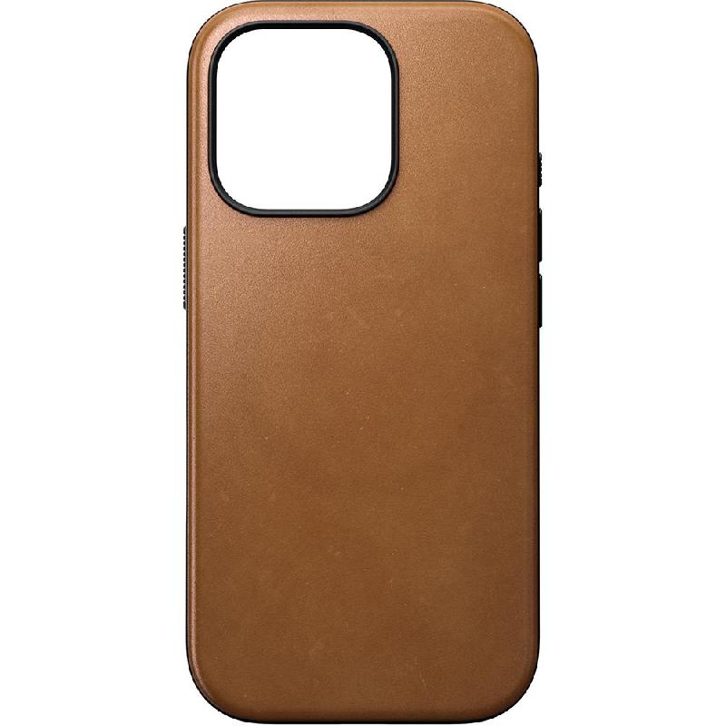 Nomad Modern Leather Back Cover Mobile Case with MagSafe, for iPhone 16 Pro, English Tan