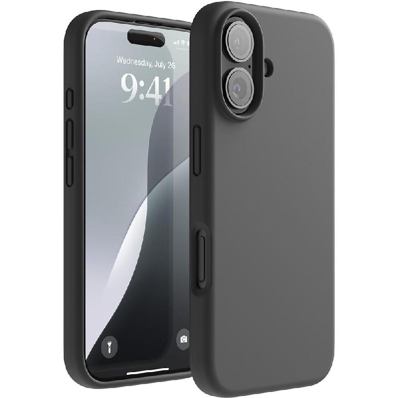 Elago Liquid Silicone Back Cover Mobile Case, for iPhone 16, Black