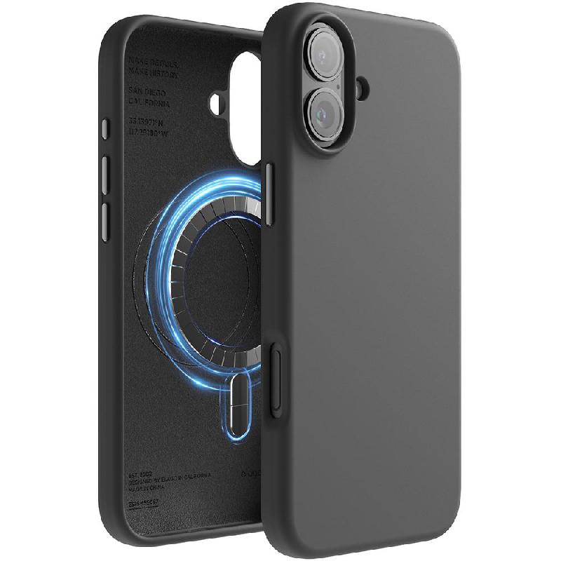 Elago Liquid Silicone Back Cover Mobile Case, for iPhone 16 Plus, Black