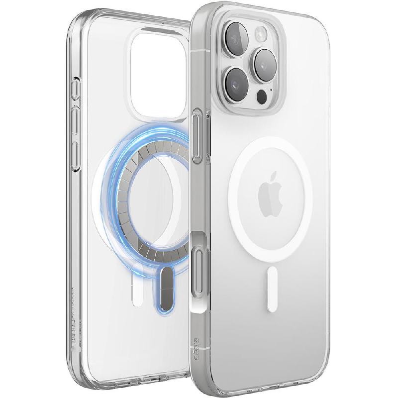 Elago Magnetic Hybrid Back Cover Mobile Case with MagSafe, for iPhone 16 Pro Max, Clear/White