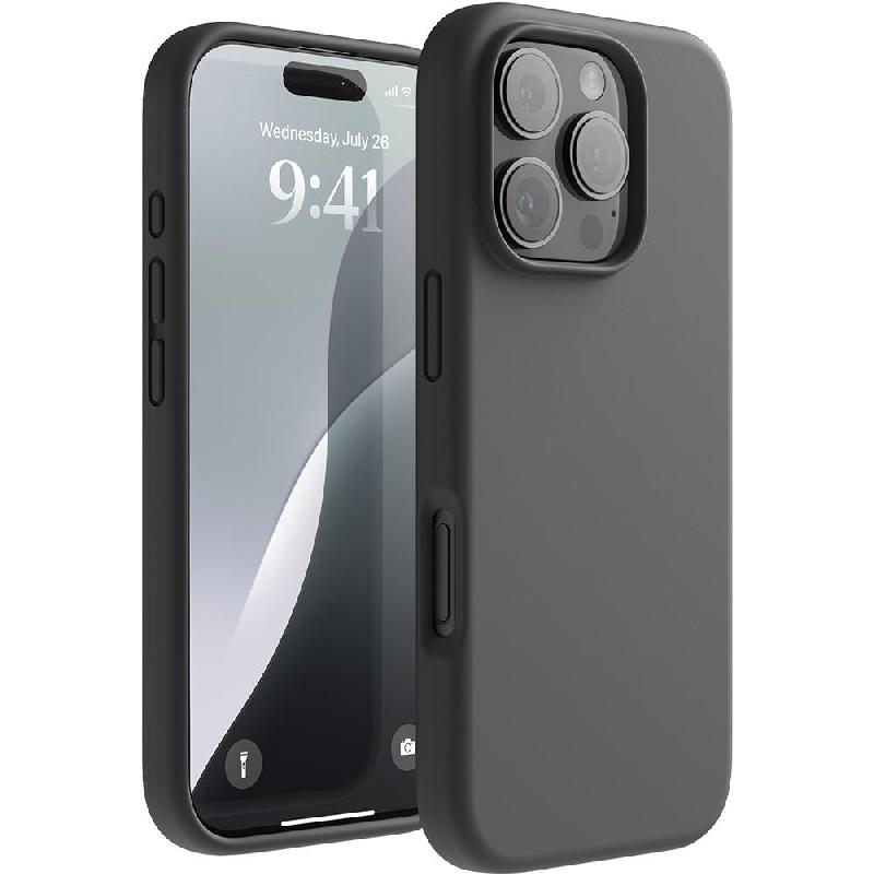 Elago Magnetic Silicone Back Cover Mobile Case with MagSafe, for iPhone 16 Pro, Black