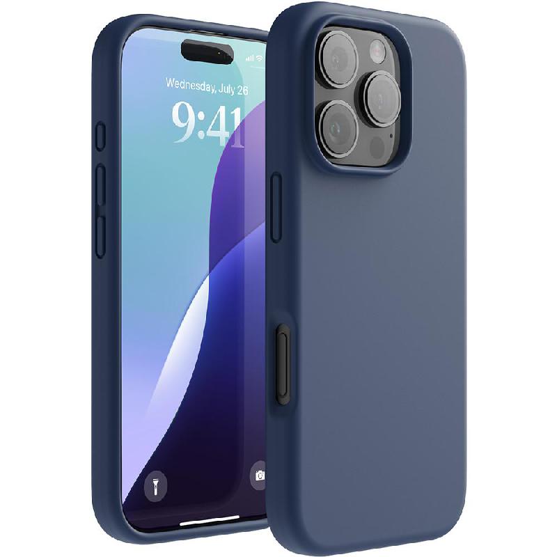 Elago Magnetic Silicone Back Cover Mobile Case with MagSafe, for iPhone 16 Pro, Jean Indigo