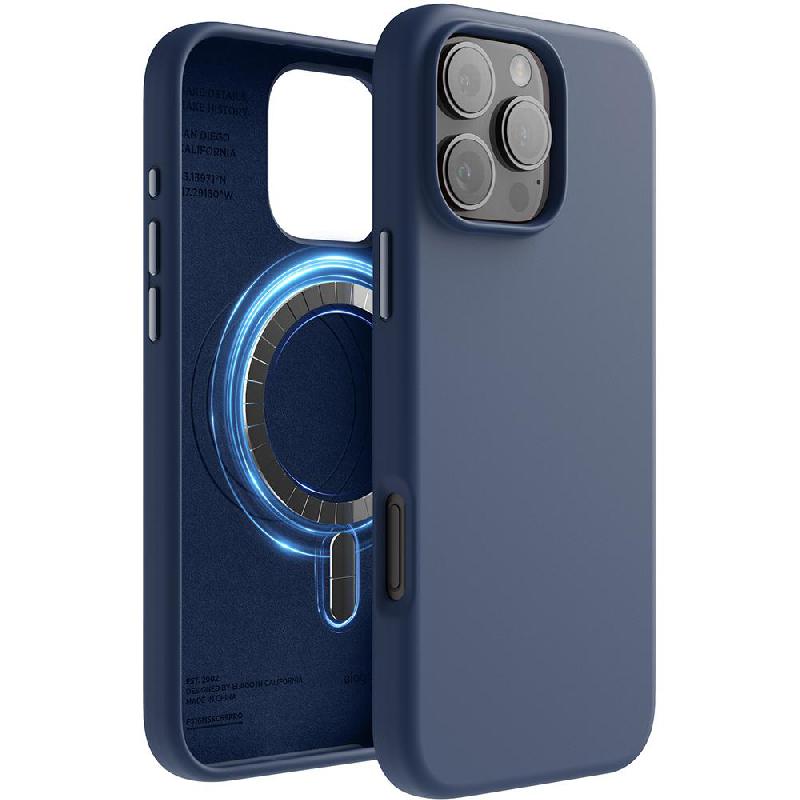 Elago Magnetic Silicone Back Cover Mobile Case with MagSafe, for iPhone 16 Pro Max, Jean Indigo