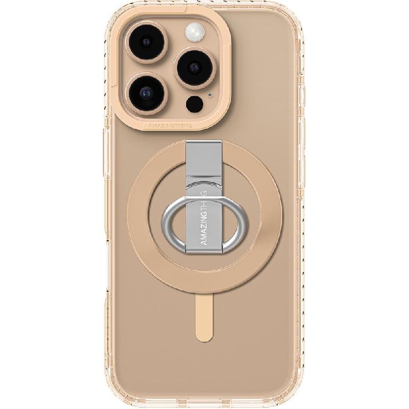 Amazing Thing Titan Pro Mag Grip Back Cover Mobile Case with MagSafe, for iPhone 16 Pro, Rose Gold — 2