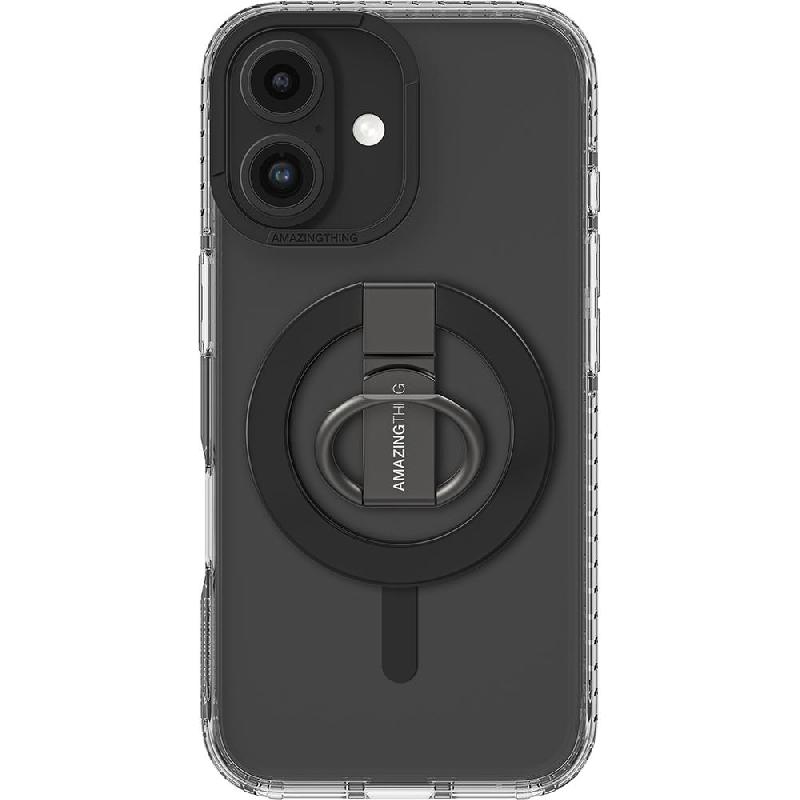Amazing Thing Titan Pro Mag Grip Back Cover Mobile Case with MagSafe, for iPhone 16, Dark Black — 2