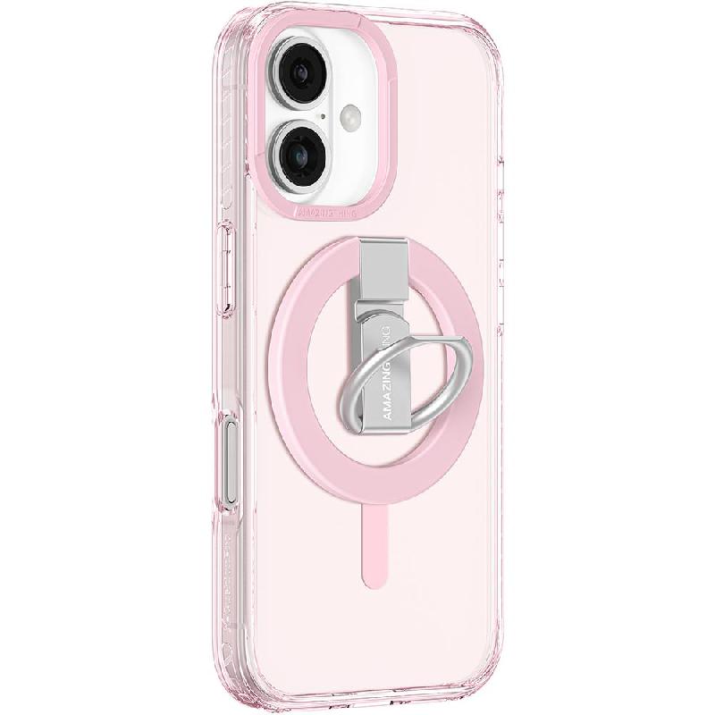 Amazing Thing Titan Pro Mag Grip Back Cover Mobile Case with MagSafe, for iPhone 16 Plus, Pink