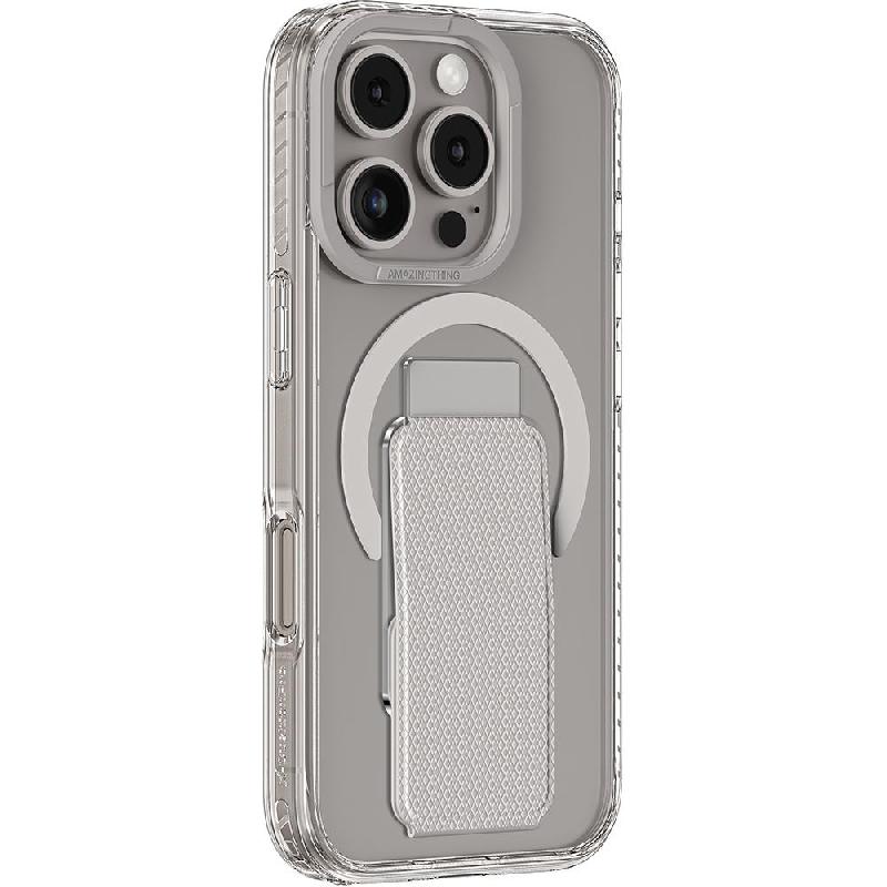 Amazing Thing Titan Pro Holder Back Cover Mobile Case with MagSafe, for iPhone 16 Pro, Titan Grey