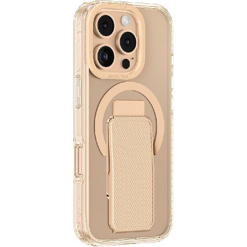 Amazing Thing Titan Pro Holder Back Cover Mobile Case with MagSafe, for iPhone 16 Pro Max, Rose Gold