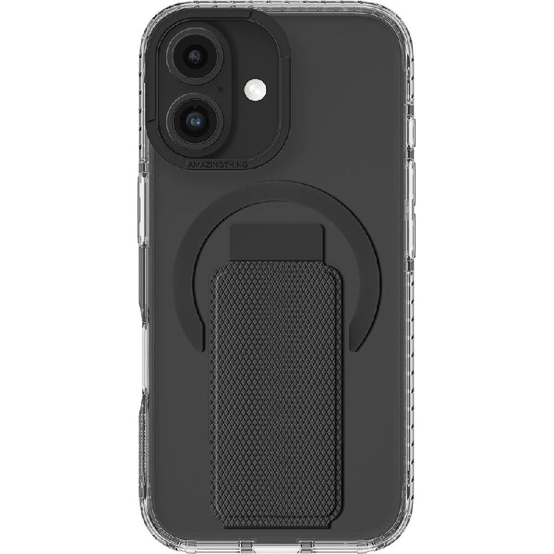 Amazing Thing Titan Pro Holder Back Cover Mobile Case with MagSafe, for iPhone 16 Plus, Dark Black — 2