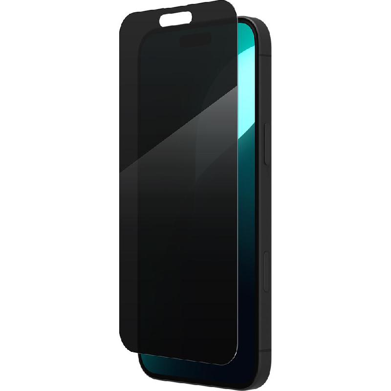 Zagg Invisible Shield Elite Privacy Edge Case Friendly Smartphone Screen Protector, for iPhone 16 Plus/iPhone 15 Plus, Tempered Glass, 4-way Privacy Filter