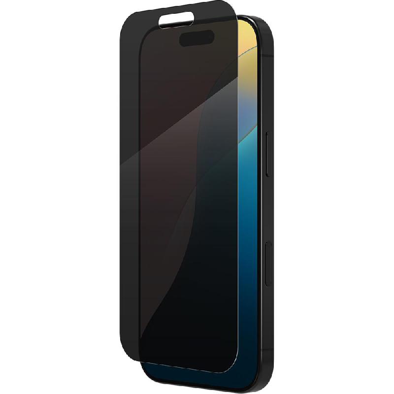 Zagg Invisible Shield Elite Privacy Edge Case Friendly Smartphone Screen Protector, for iPhone 16 Pro, Tempered Glass, 4-way Privacy Filter