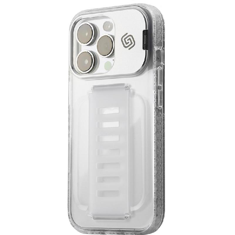 Grip2u Boost Back Cover Mobile Case with Stand, for iPhone 16 Pro, Clear