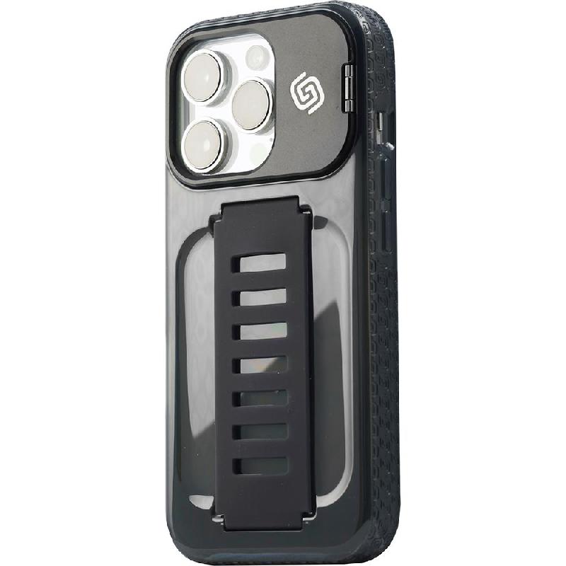 Grip2u Boost Back Cover Mobile Case with Stand, for iPhone 16 Pro, Smoky