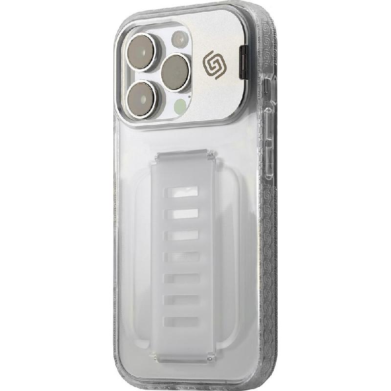 Grip2u Boost Back Cover Mobile Case with Stand, for iPhone 16 Pro Max, Clear