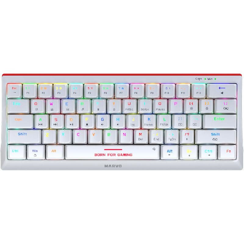 MARVO KG962GWH 60% Mechanical Switch Gaming Keyboard, Wired, for Laptop/Desktop Computer/Gaming Desktop Computer/CPU Windows OS, White