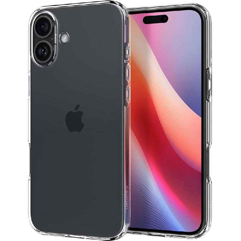 Spigen Crystal Flex Back Cover Mobile Case, for iPhone 16, Crystal Clear