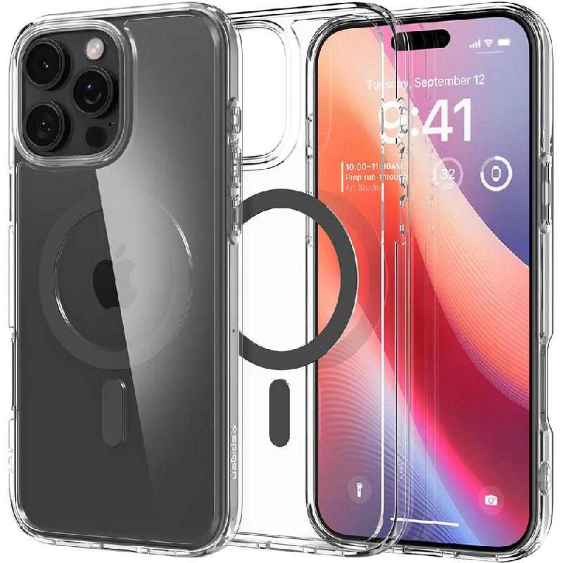 Spigen Ultra Hybrid MagFit Back Cover Mobile Case with MagSafe, for iPhone 16 Pro Max, Graphite