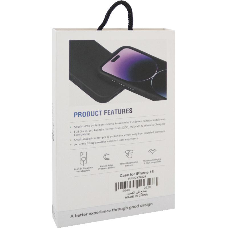 Supercase Modern Leather Case Back Cover Mobile Case with MagSafe, for iPhone 16, Black — 3