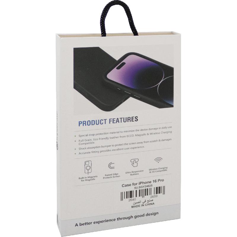 Supercase Modern Leather Case Back Cover Mobile Case with MagSafe, for iPhone 16 Pro, Black — 3