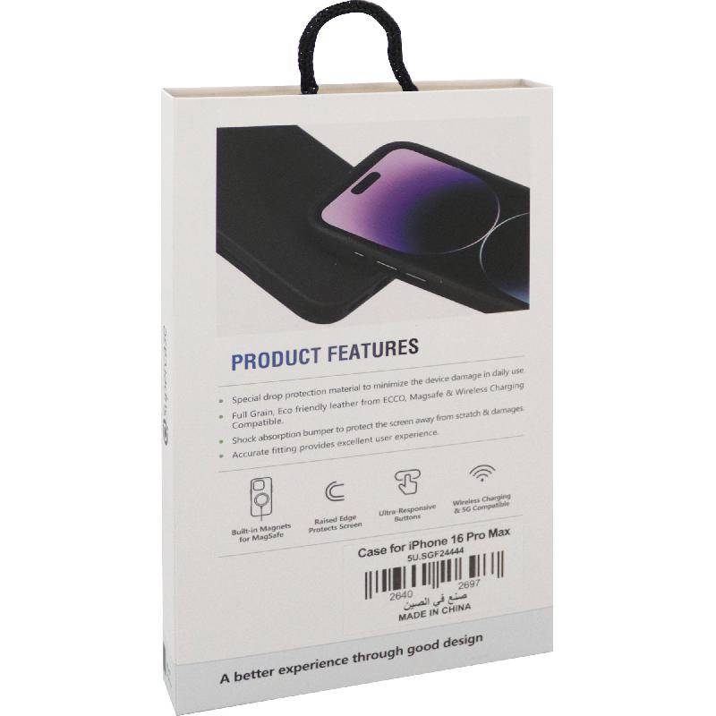 Supercase Modern Leather Case Back Cover Mobile Case with MagSafe, for iPhone 16 Pro Max, Black — 3