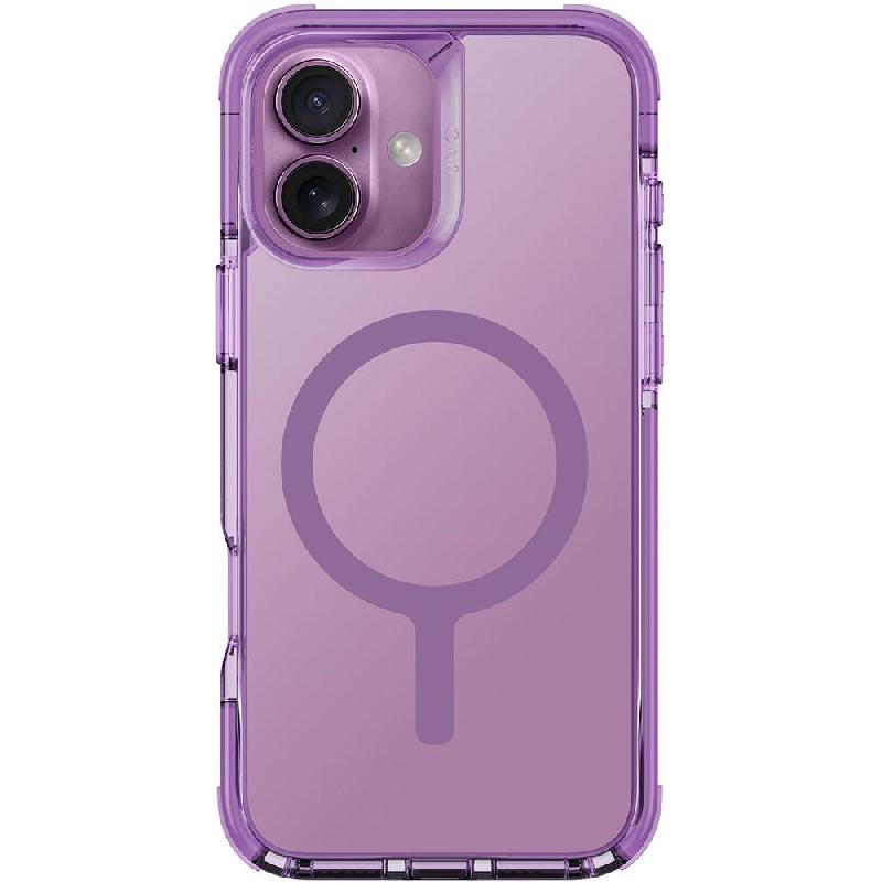 Uniq Combat Back Cover Mobile Case with MagSafe, for iPhone 16, Grape Pink