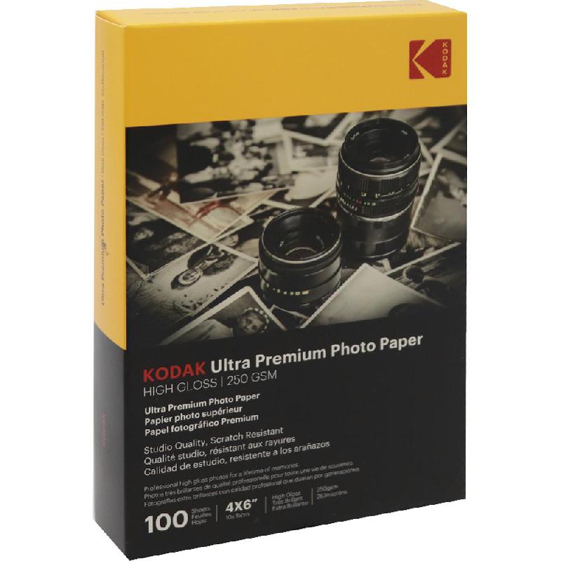 Kodak Ultra Premium Photo Paper, High-gloss, White, 10 X 15 cm, 250 gsm, 100 Sheets