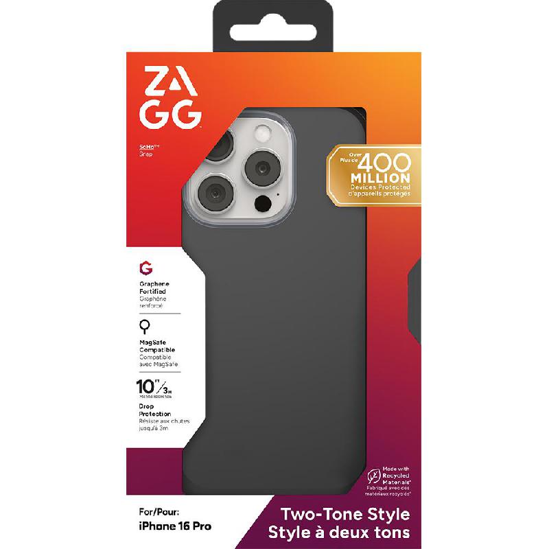 Zagg SoHo Snap Back Cover Mobile Case with MagSafe, for iPhone 16 Pro, Black — 2