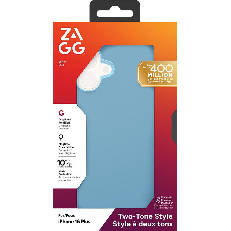Zagg SoHo Snap Back Cover Mobile Case with MagSafe, for iPhone 16 Plus, Blue — 2