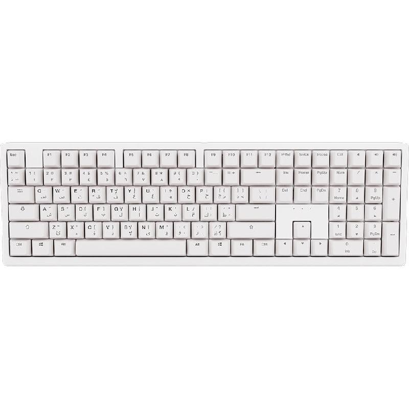 Ducky Zero 6108 Classic 2-in-1, Keyboard & Mouse Pad Gaming Keyboard, Bluetooth/Wireless (2.4 GHz RF), for Laptop/Desktop Computer/Gaming Desktop Computer/CPU Windows OS, White