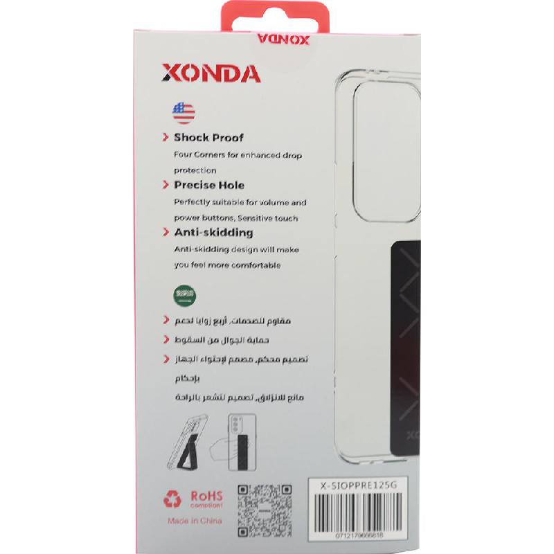 Xonda Back Cover Mobile Case with Strap, for OPPO Reno12 5G, Clear — 2