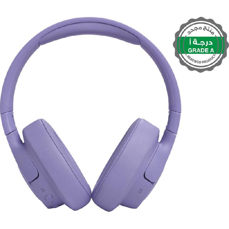 Renewed Grade A JBL Tune 770NC Over-Ear Headphones, Adaptive Noise Cancelling, Bluetooth, USB (Charging), Built-in Microphone, Purple