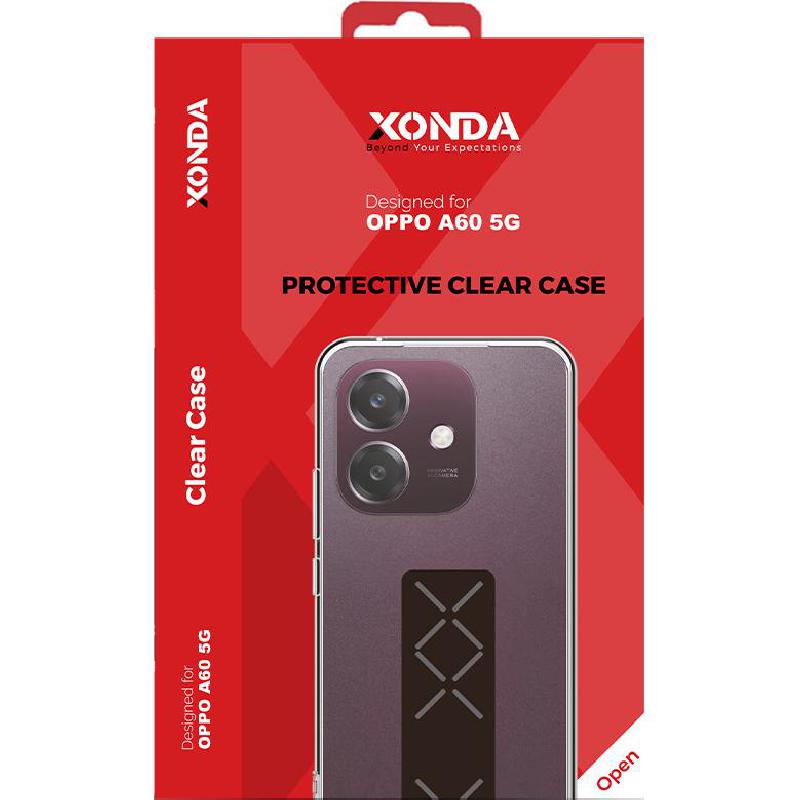 Xonda Back Cover Mobile Case with Strap, for Oppo A60 5G, Clear