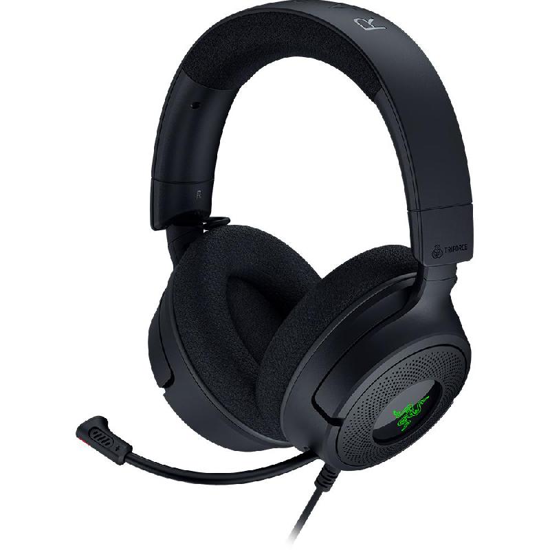 Razer Kraken V4 X Chroma RGB Gaming Headset, Passive Noise Isolation, Wired, USB, Retractable Microphone, Black