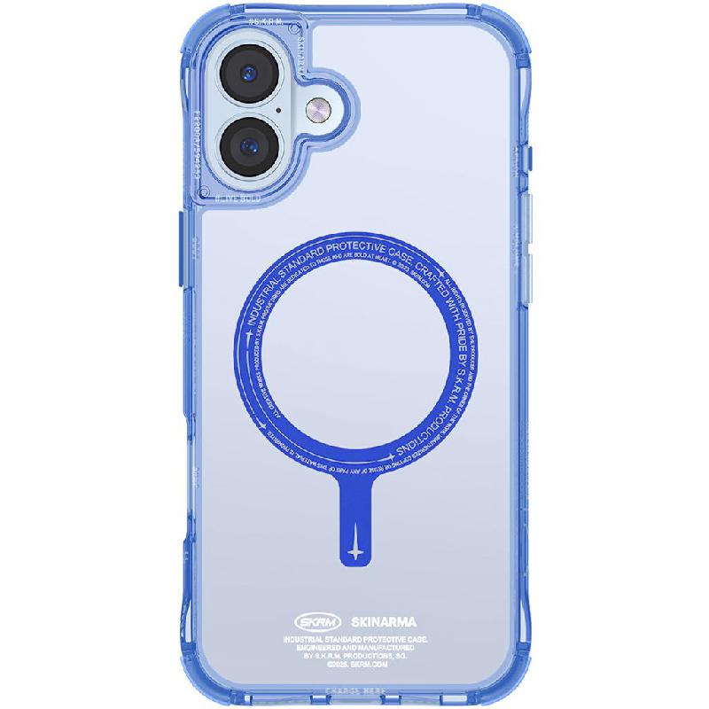 Skinarma SAIDO Back Cover Mobile Case with MagSafe, for iPhone 16 Plus, Blue
