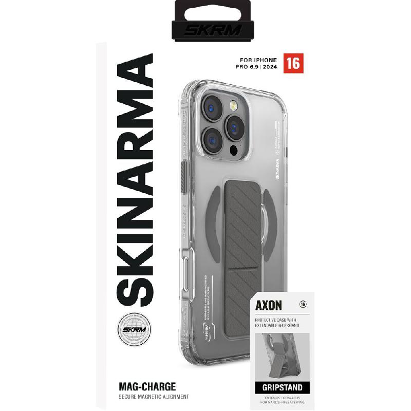 Skinarma Axon Back Cover Mobile Case with MagSafe, for iPhone 16 Pro Max, Titanium